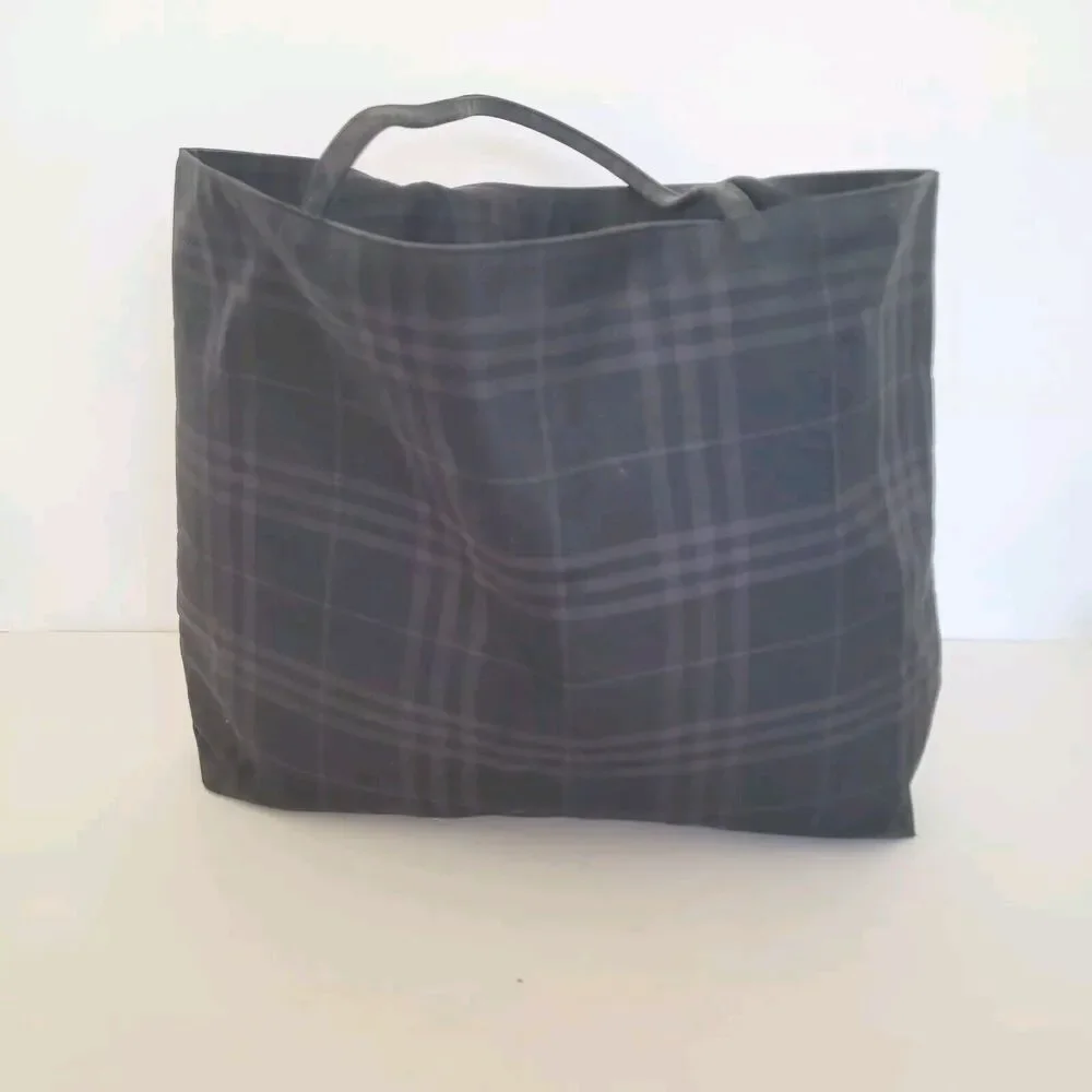 BURBERRY BLUE LABEL Tote Handbag Purse Bag Canvas Medium‎ Nova Check Black Pink